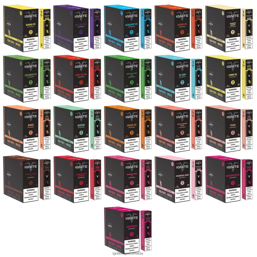 gheață albastră Ignite vape sales - IGNITE V15 vape pen 10-pachet 024X0V96