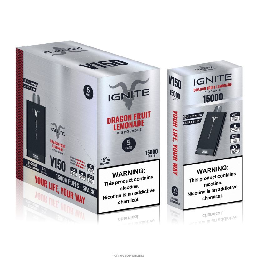 limonadă cu fructe de dragon Ignite vape flavors - IGNITE V150 stilou vape pachet de 5 024X0V84