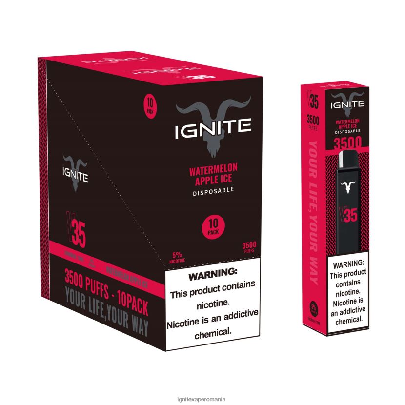banană căpșuni Ignite vape flavours - IGNITE V35 vape pen 10-pachet 024X0V128